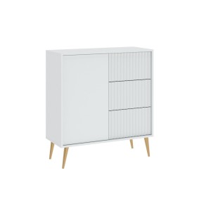 Biała komoda I KOM5-FX I złote nogi I nowoczesny design