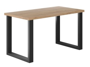 Stół Prostokątny NEBIS 128 cm Dąb / Czarny Nowoczesny Loft