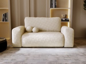 Kanapa z funkcją spania i pojemnikiem na pościel MUSCAT beżowa rozkładana