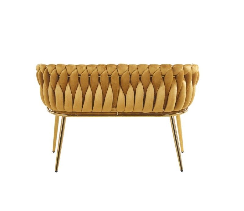Sofa LUCIA I Dwuosobowa Musztardowa Muszelka Glamour do Salonu